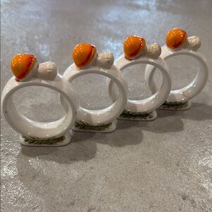 Merry mushroom Set of Ceramic Napkin Rings